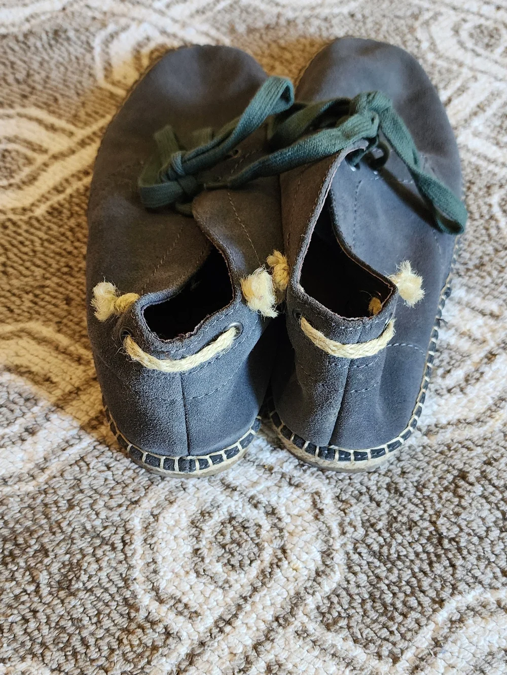 Aldo Gray Suede Chukka Boots with Green Laces